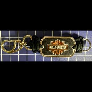 Harley Davidson Motorcycles Keychain. PARACORD DOGTAG BAR &SHIELD KEYCHAIN  !